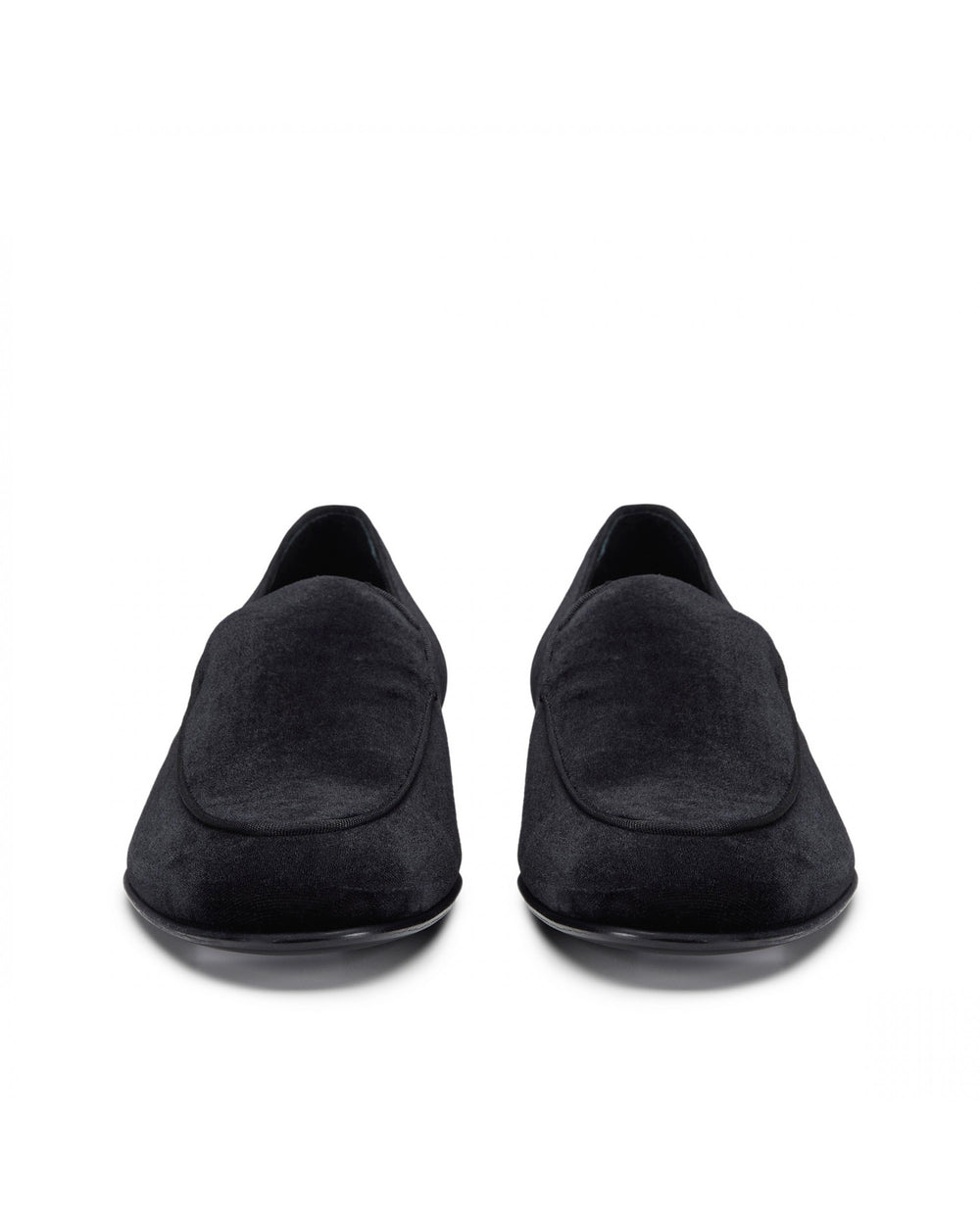 black smooth velvet loafers