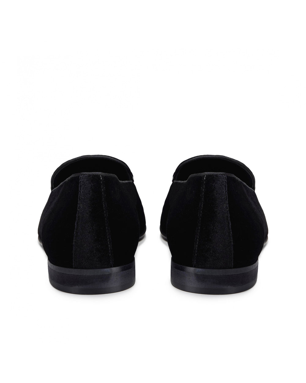 black smooth velvet loafers