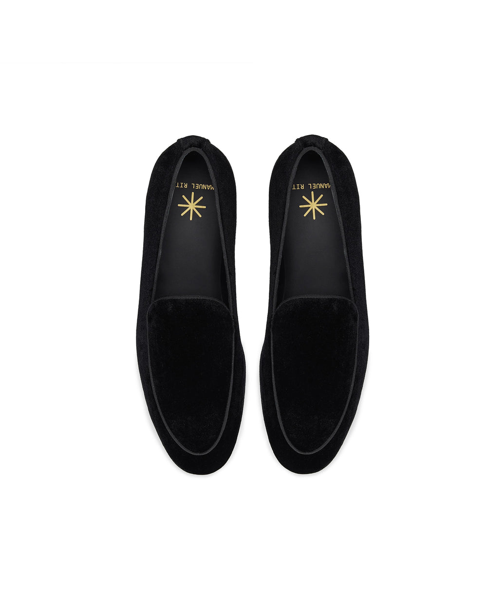 black smooth velvet loafers