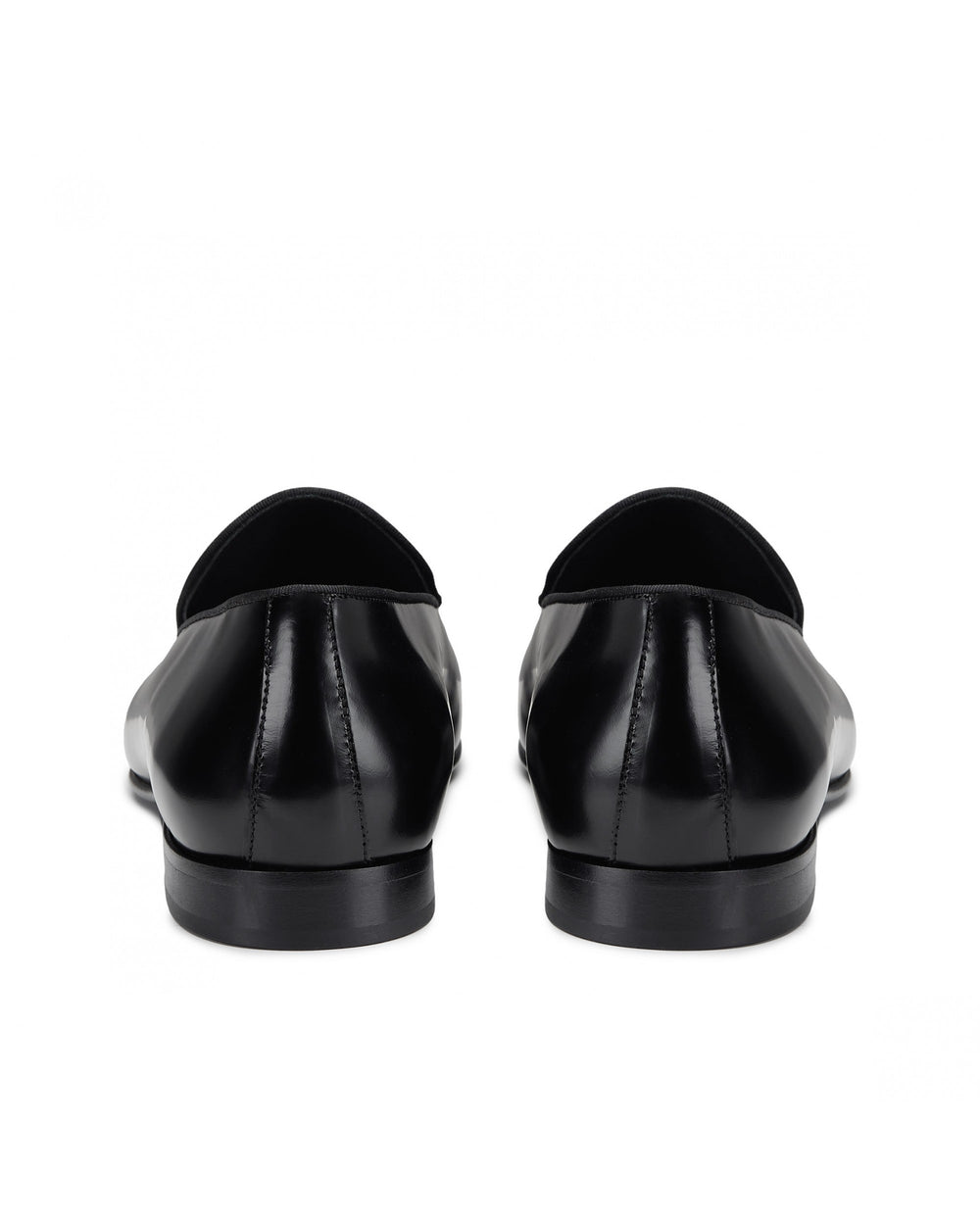black leather loafer