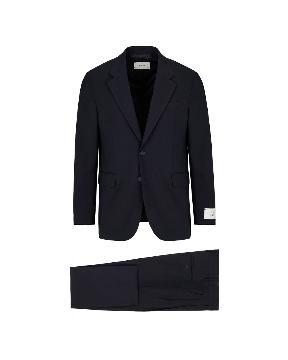 black relaxed fit cool stretch wool suit