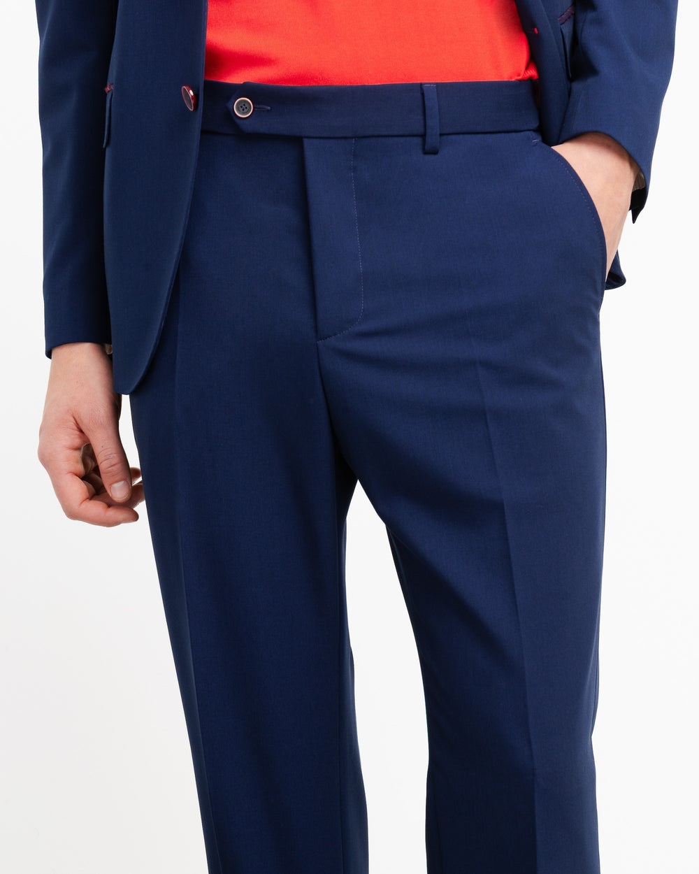light blue slim fit stretch viscose blend suit