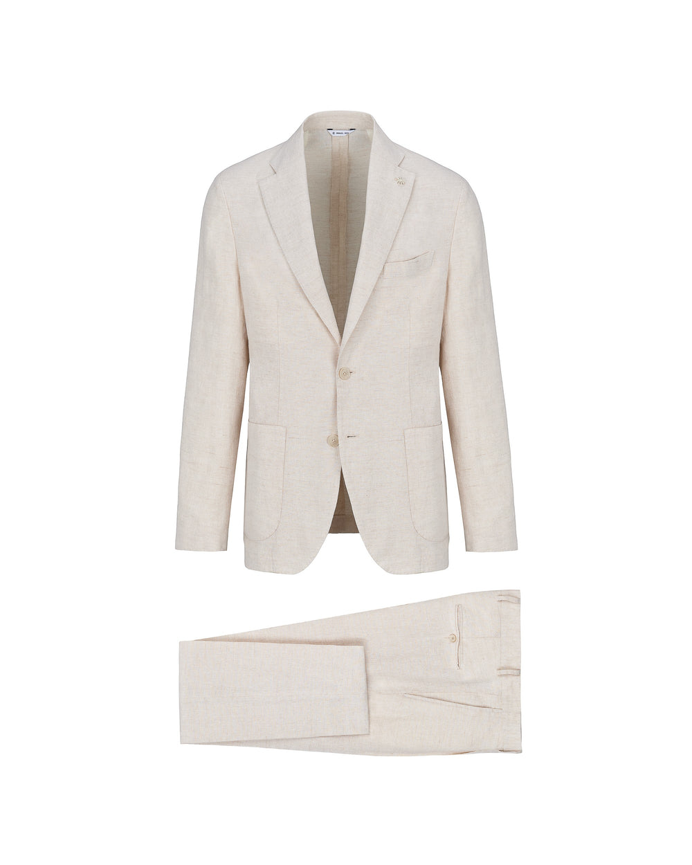 beige washed linen suit