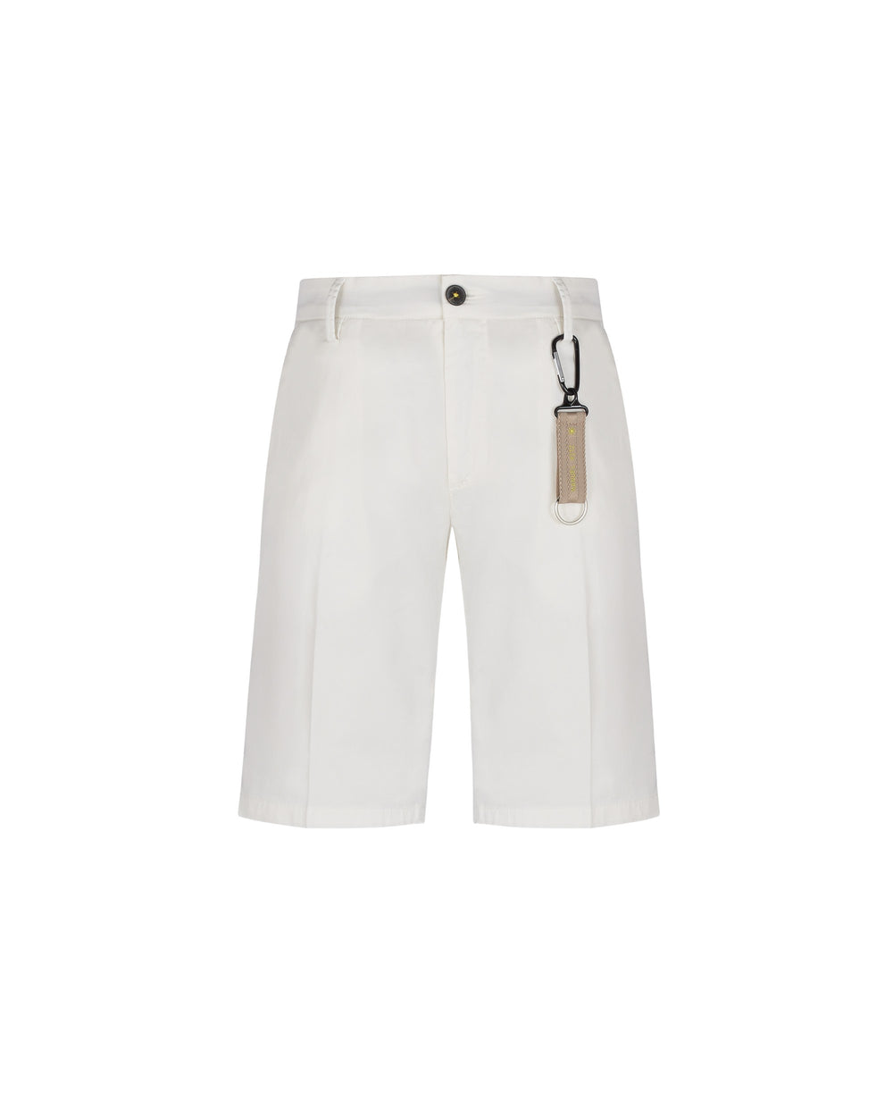 white stretch cotton twill chino bermuda shorts
