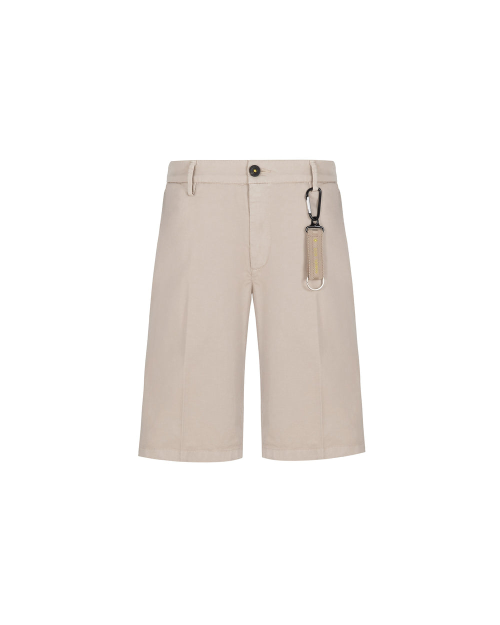 beige stretch cotton twill chino bermuda shorts