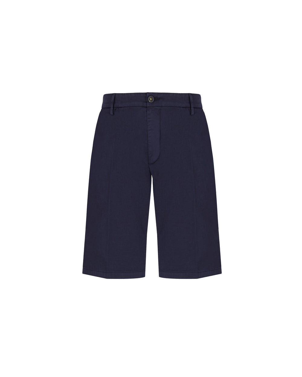 blue stretch cotton twill chino bermuda shorts