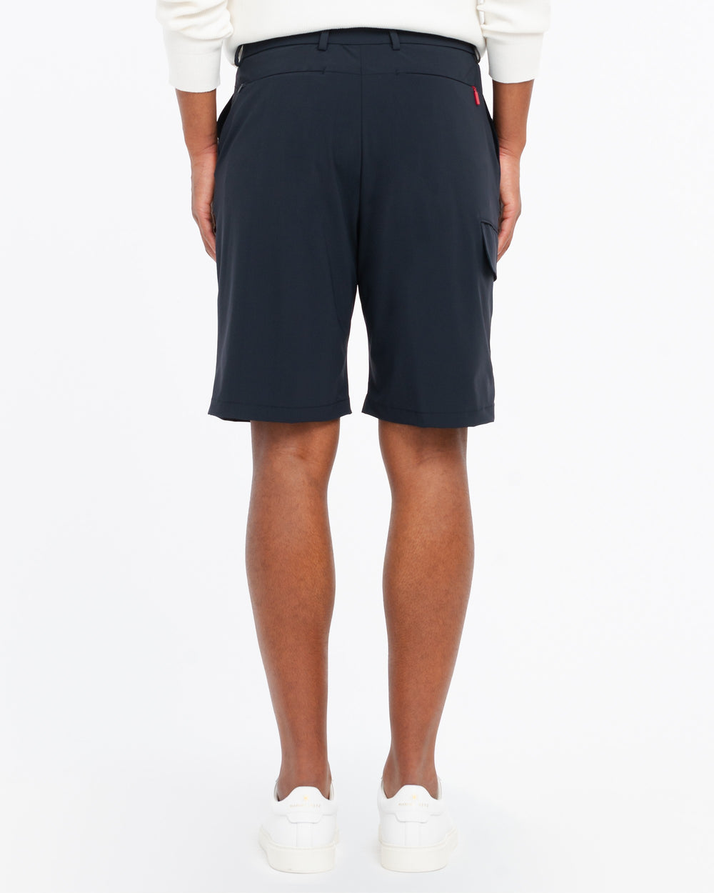 blue technical stretch cargo bermuda shorts