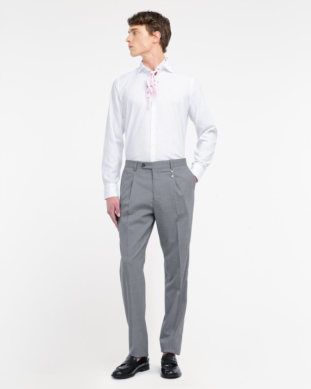white washed cotton linen shirt