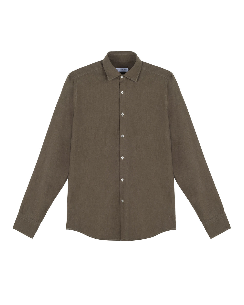 brown washed cotton linen shirt