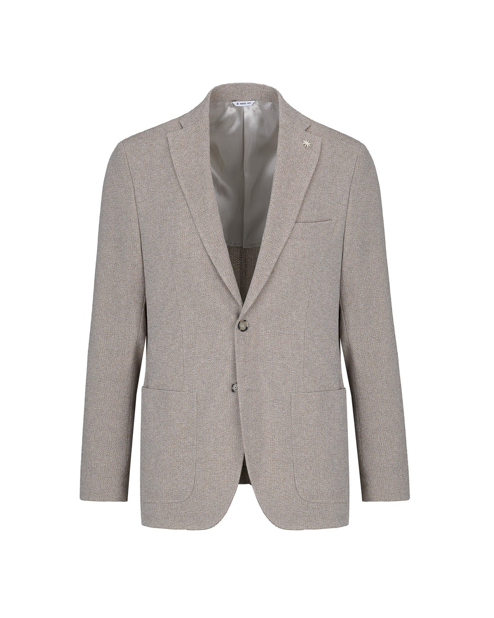 beige micro texture cotton blend blazer