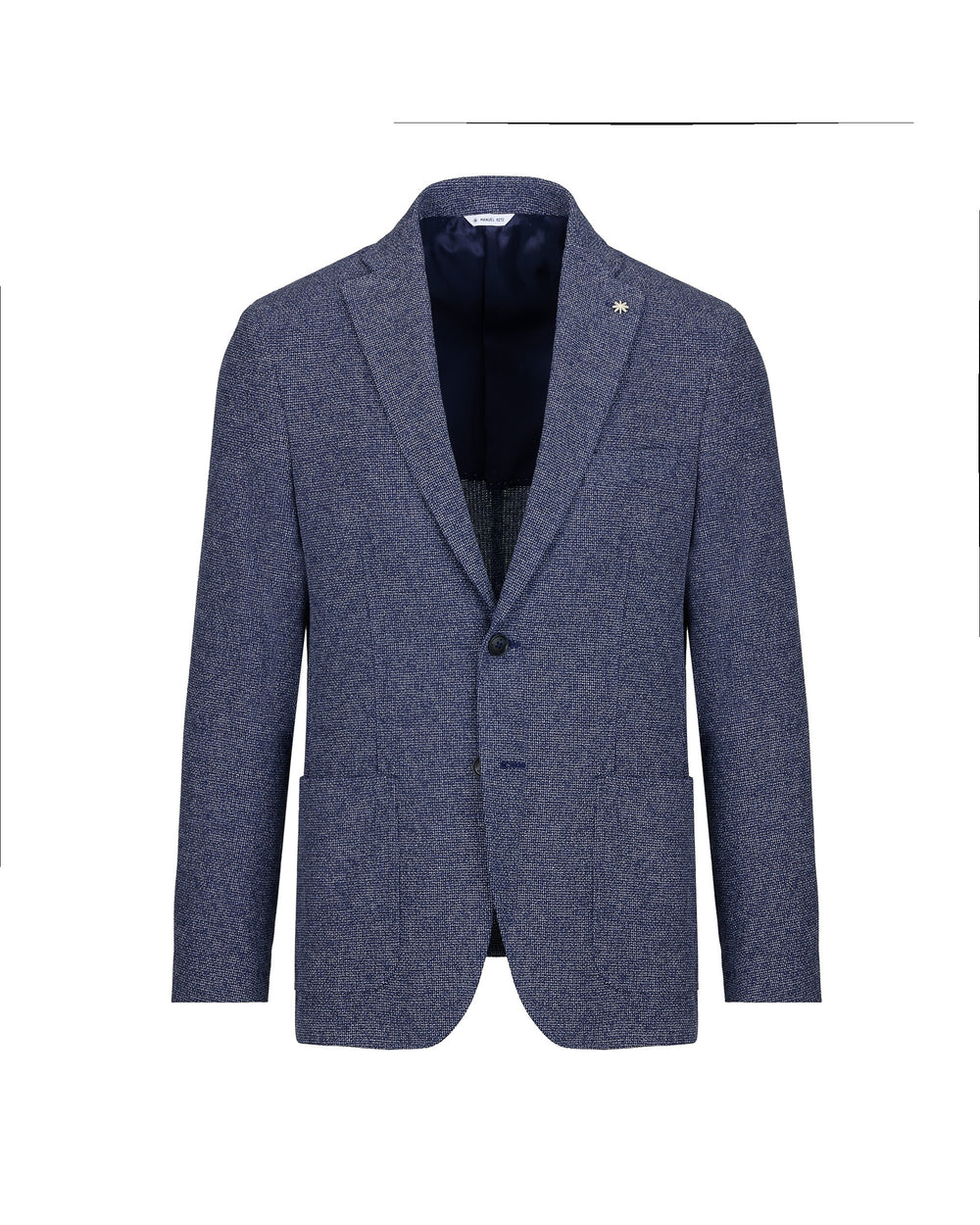 blue micro texture cotton blend blazer