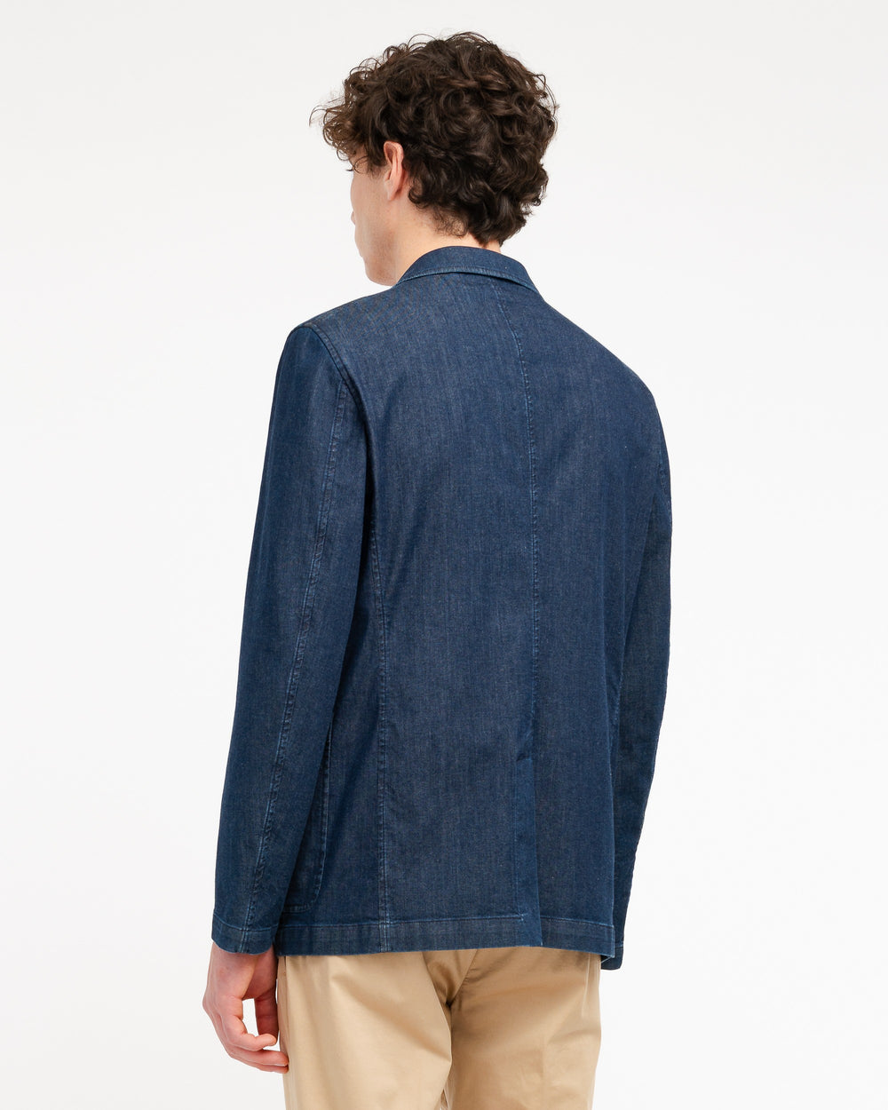 blue denim blazer