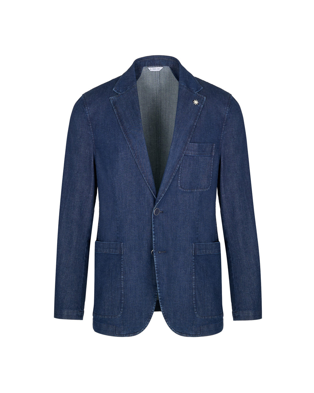 blue denim blazer