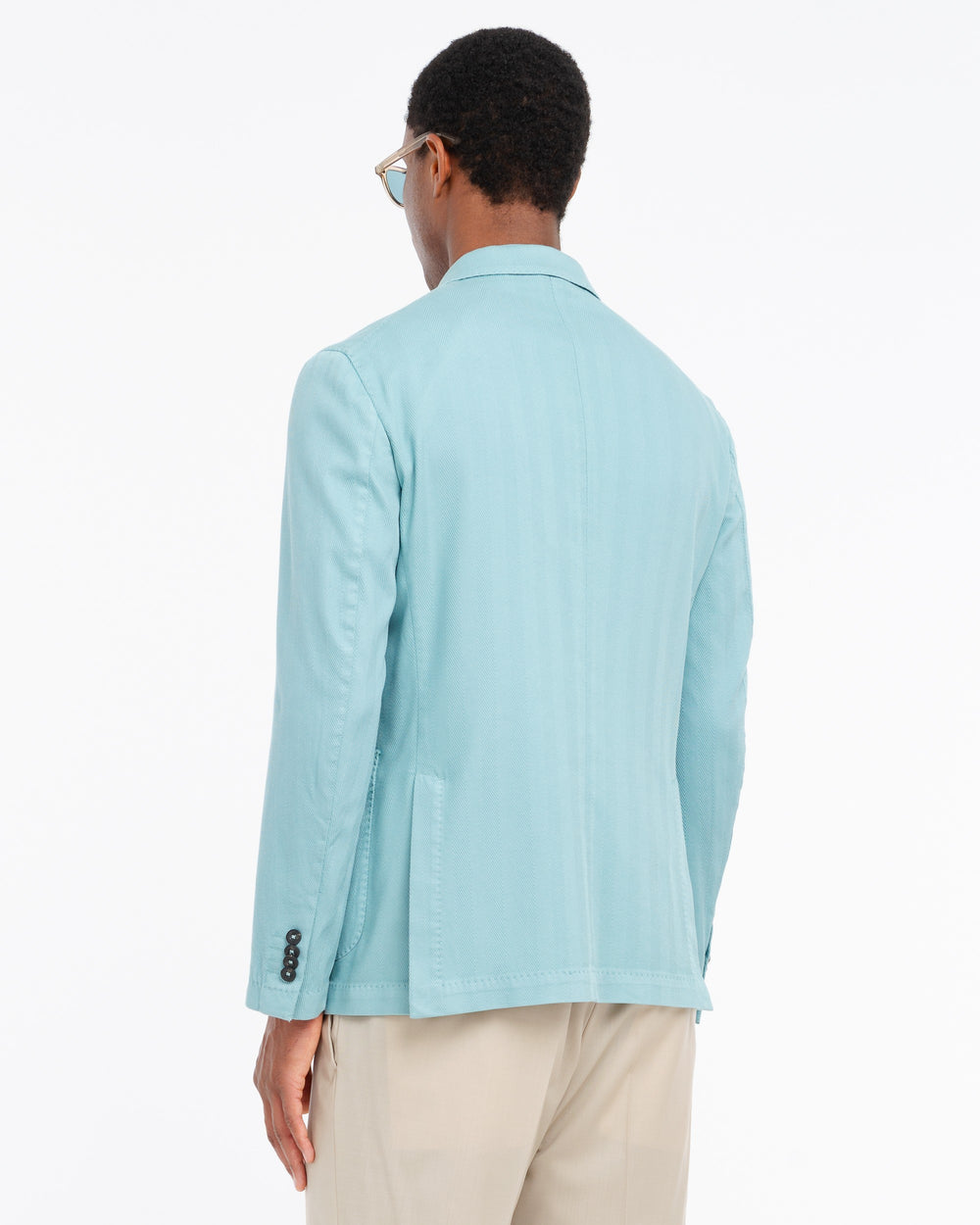 light blue nuvola chevron stretch cotton blazer