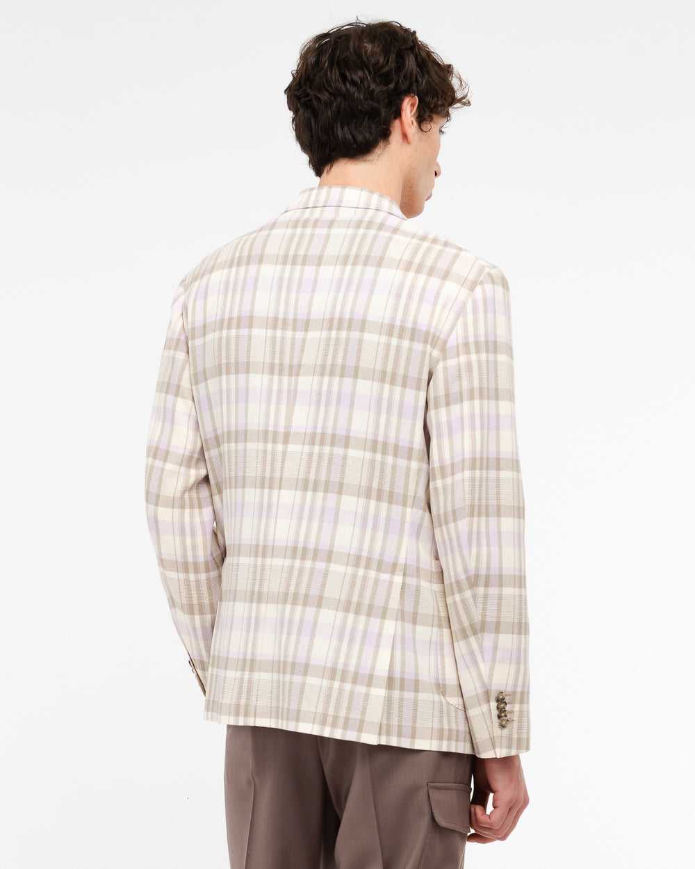 beige nuvola blazer in cotton blend check