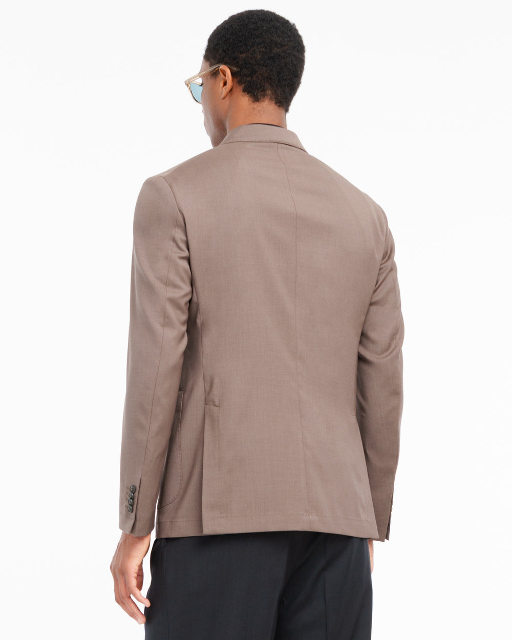 brown nuvola stretch cool wool double breasted blazer