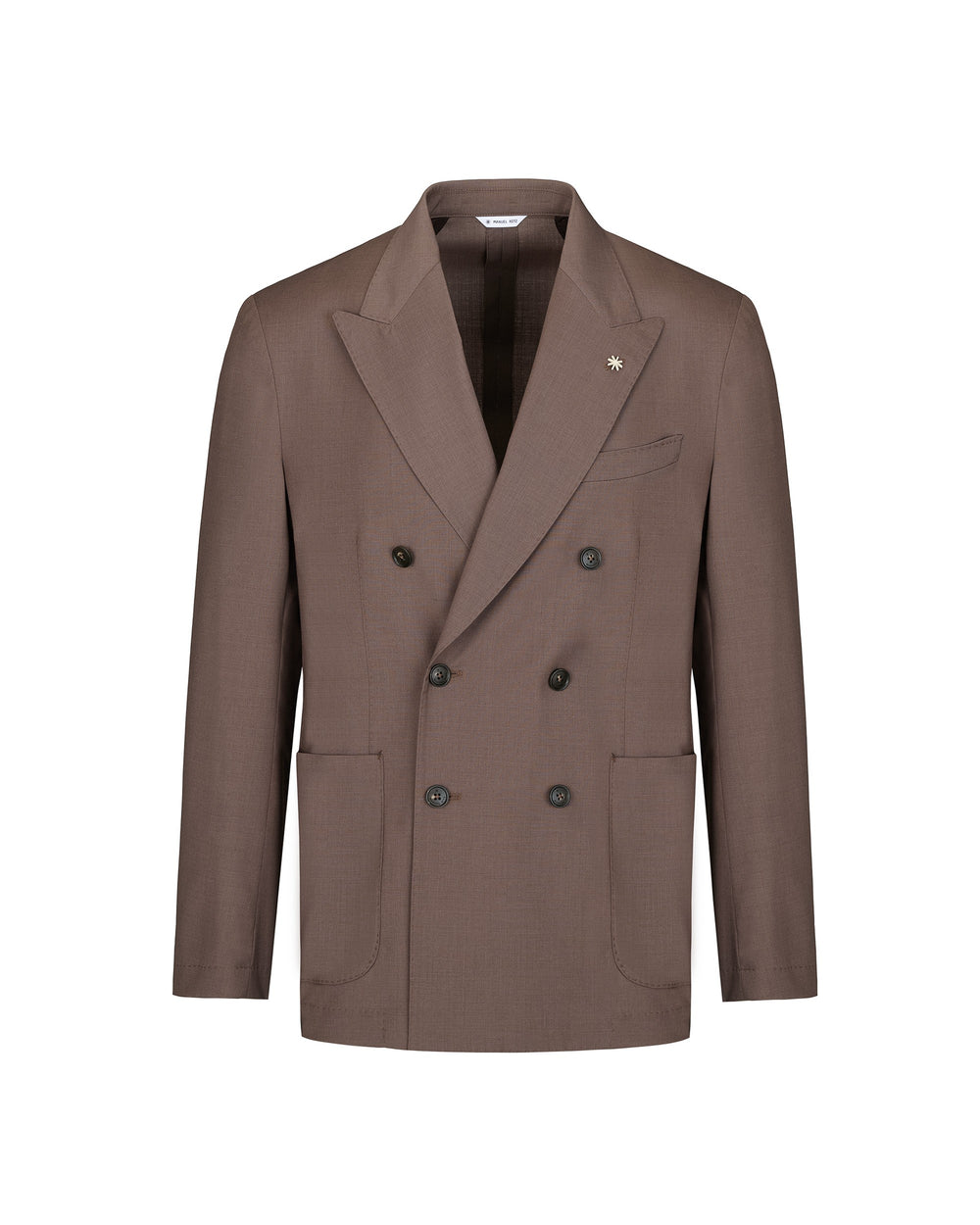 brown nuvola stretch cool wool double breasted blazer