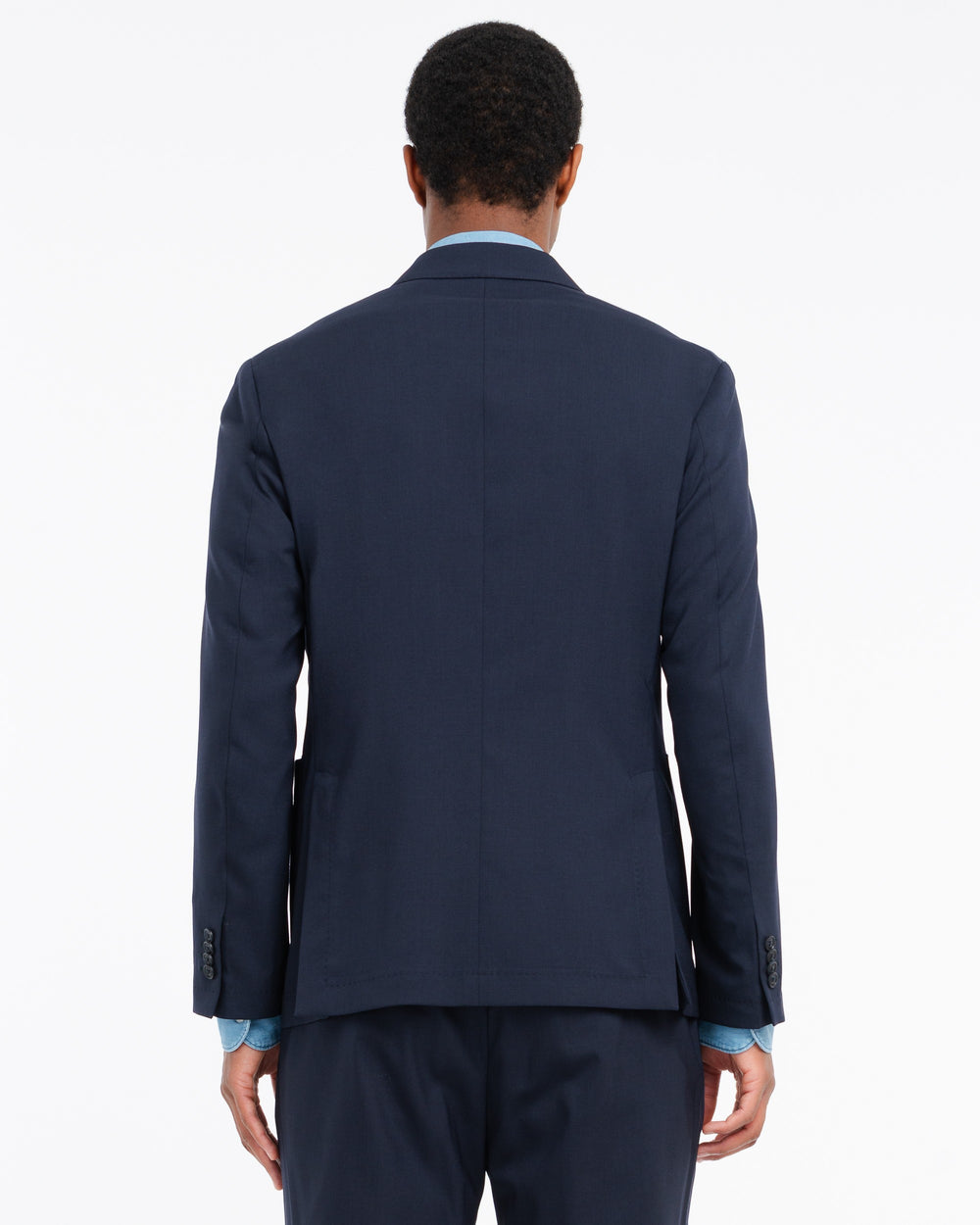 blue nuvola stretch cool wool double breasted blazer