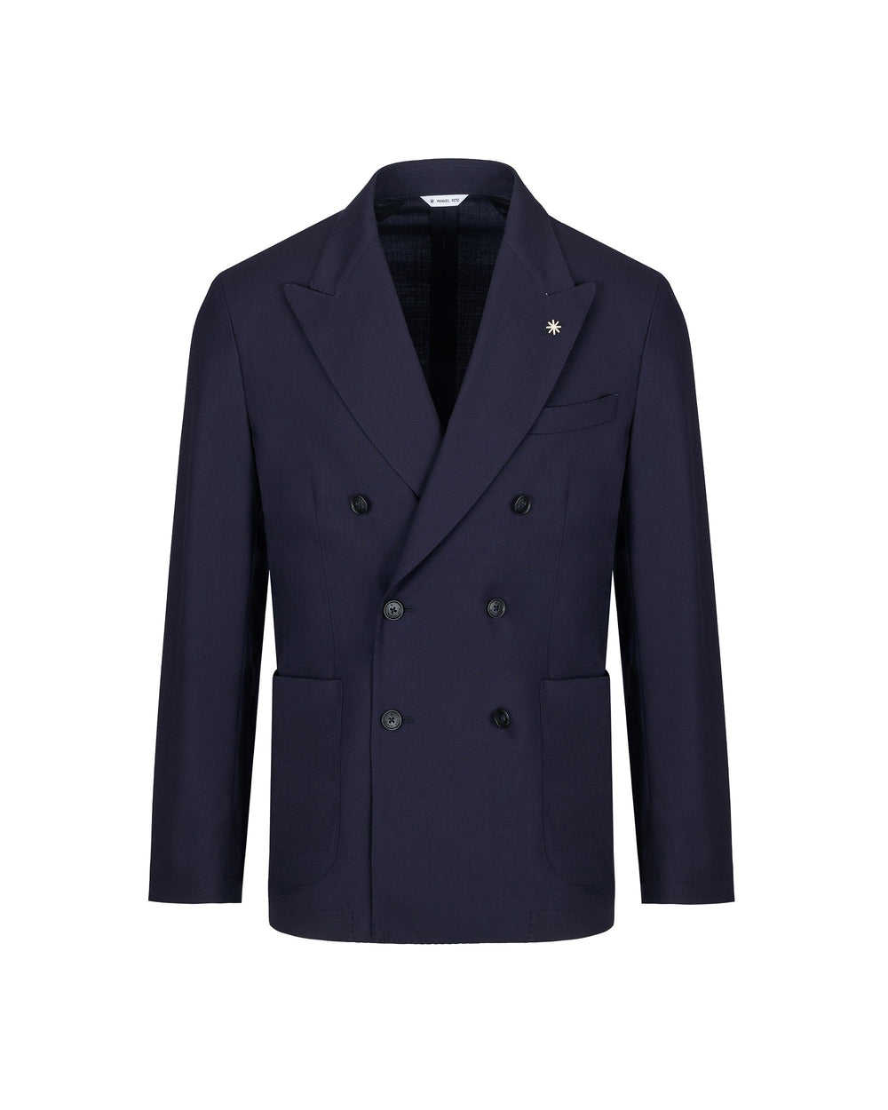 blue nuvola stretch cool wool double breasted blazer