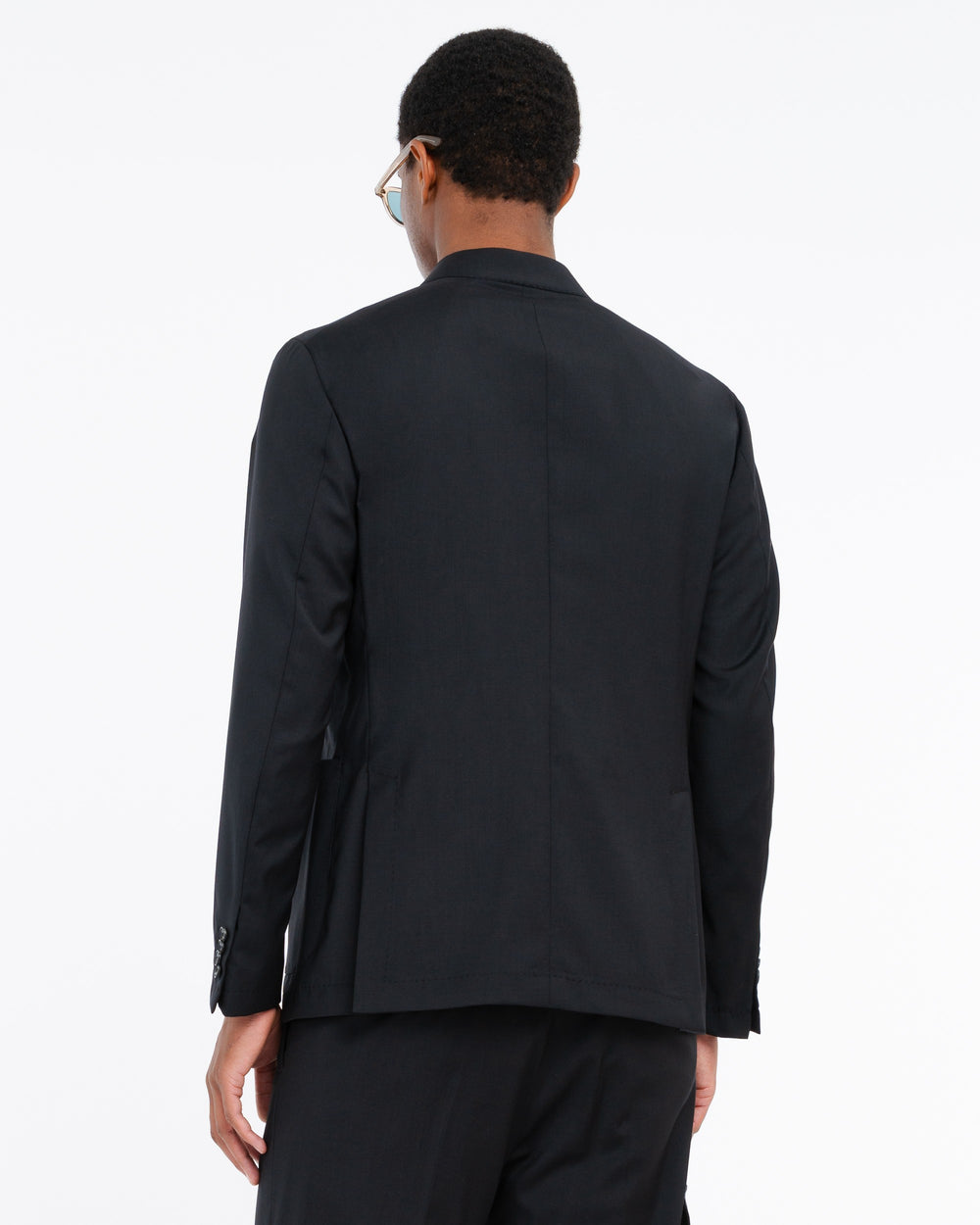 black nuvola stretch cool wool double breasted blazer