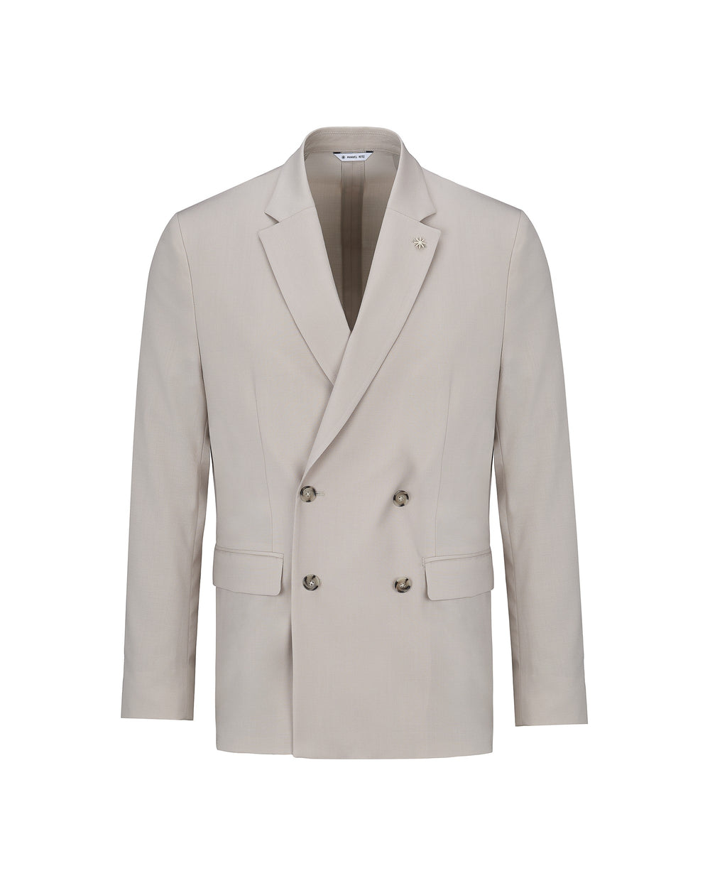 beige nuvola stretch cool wool double breasted blazer