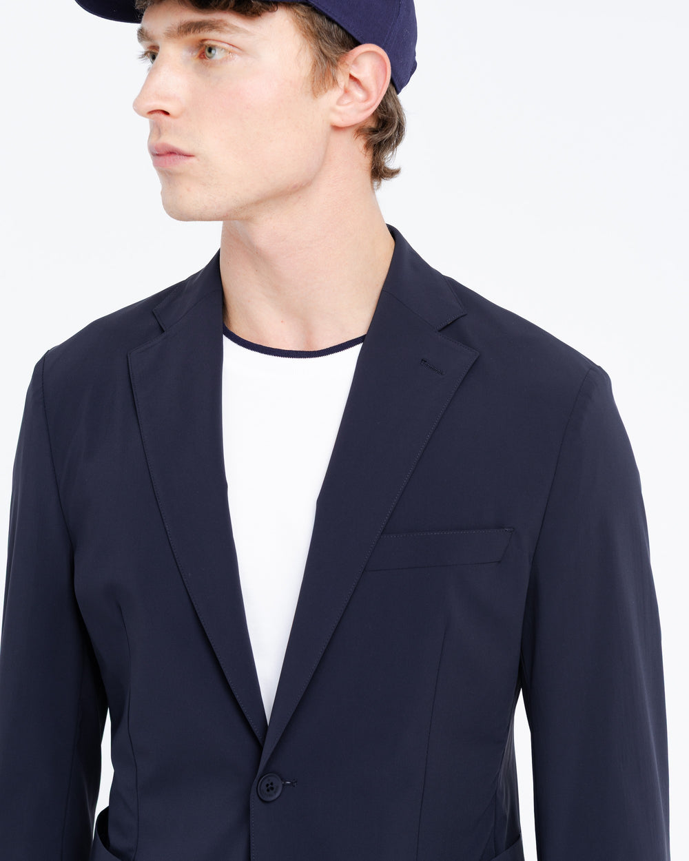 blue technical stretch blazer
