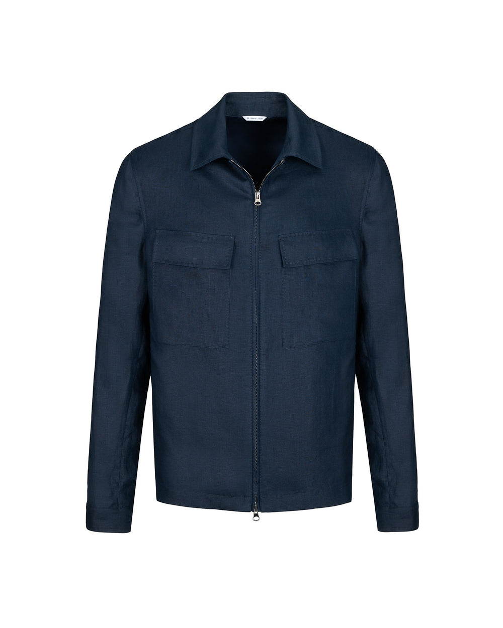 blue linen overshirt