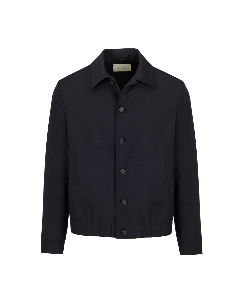 black cool stretch wool trench coat