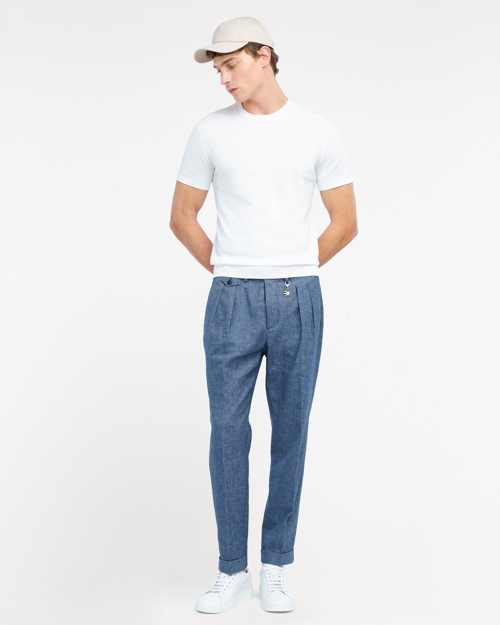white cotton knit t-shirt