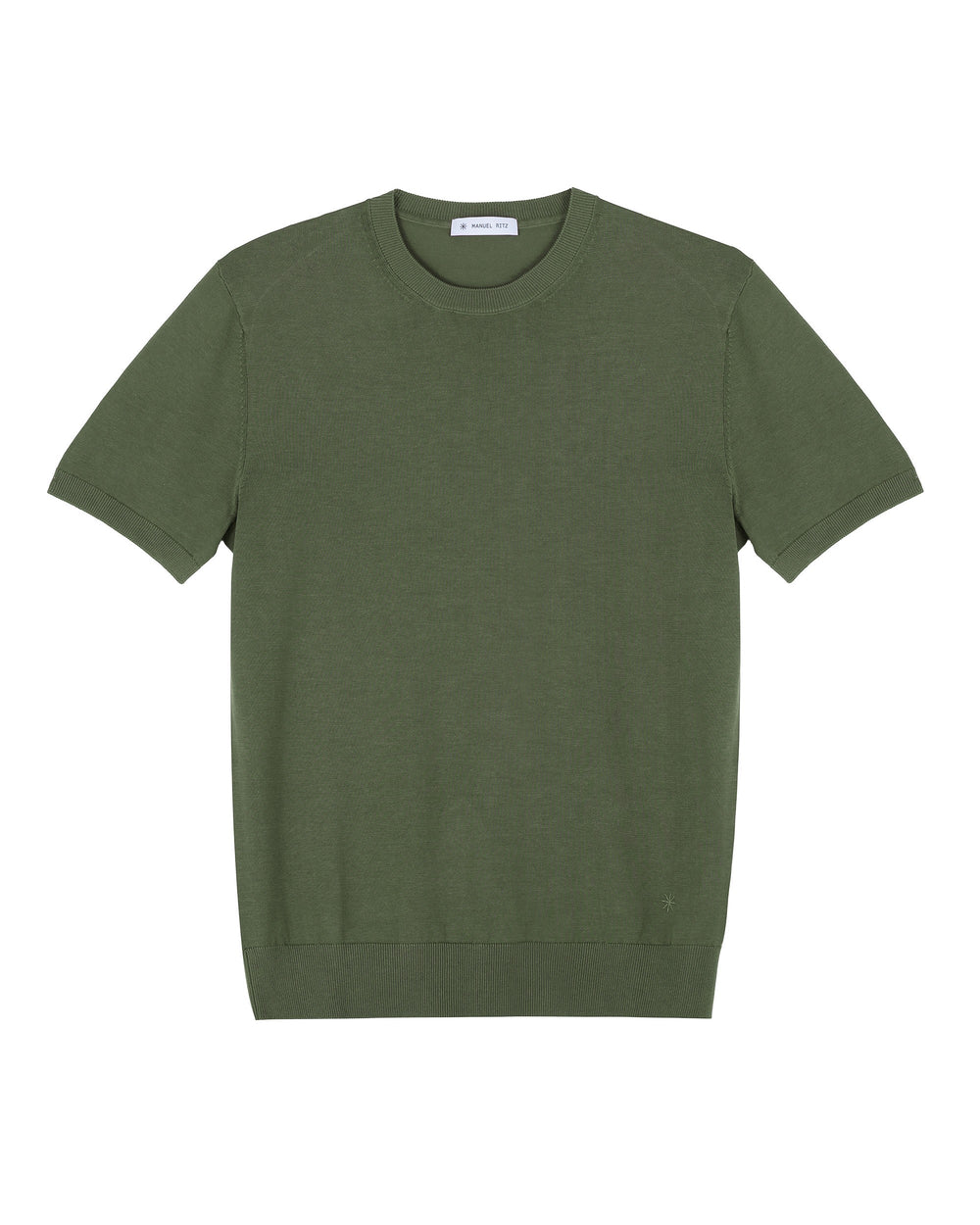 green cotton knit t-shirt