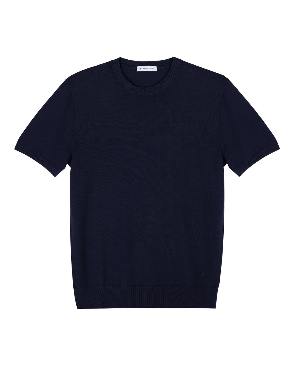 blue cotton knit t-shirt