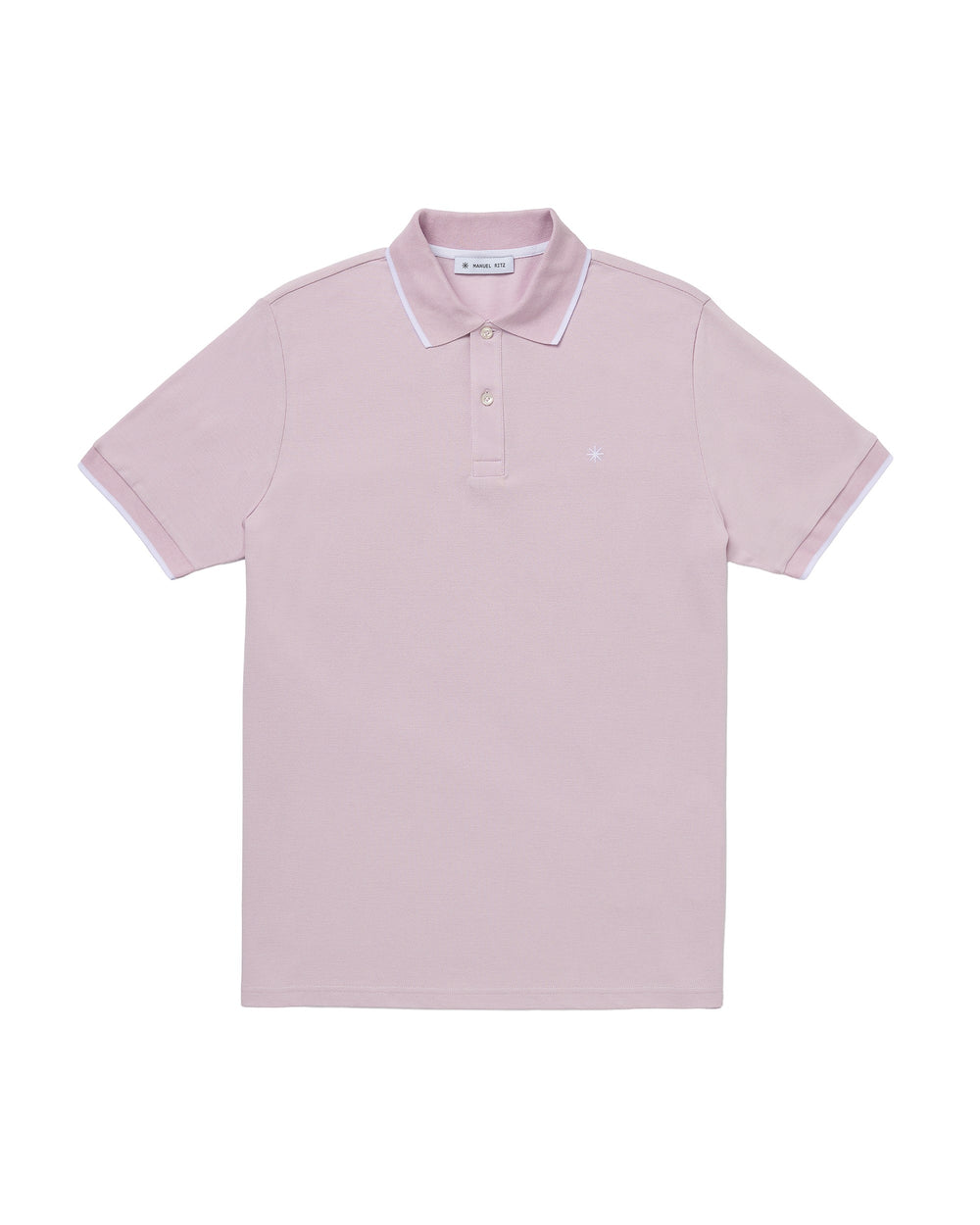 pink contrasting piquet polo shirt