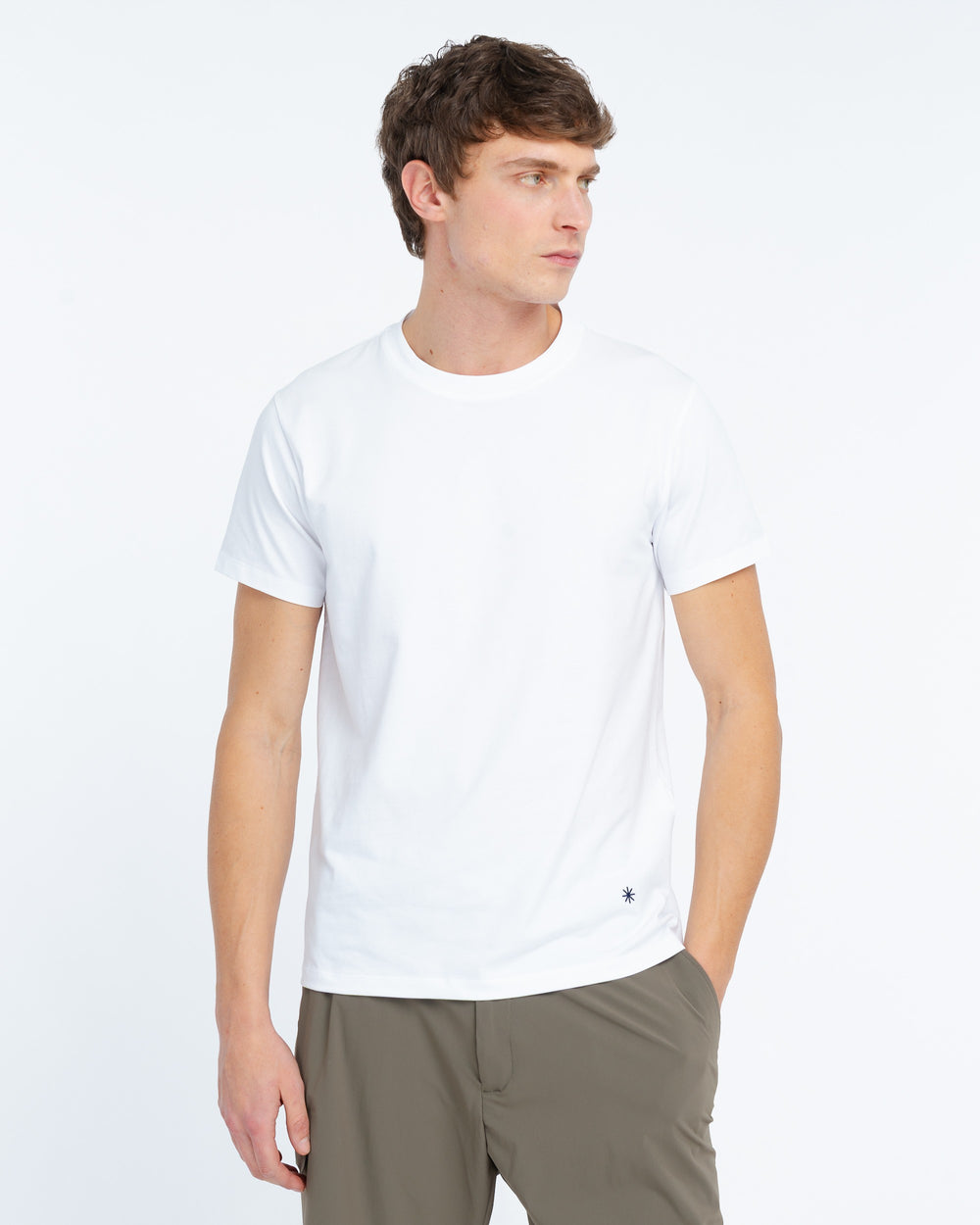 white stretch cotton jersey t-shirt