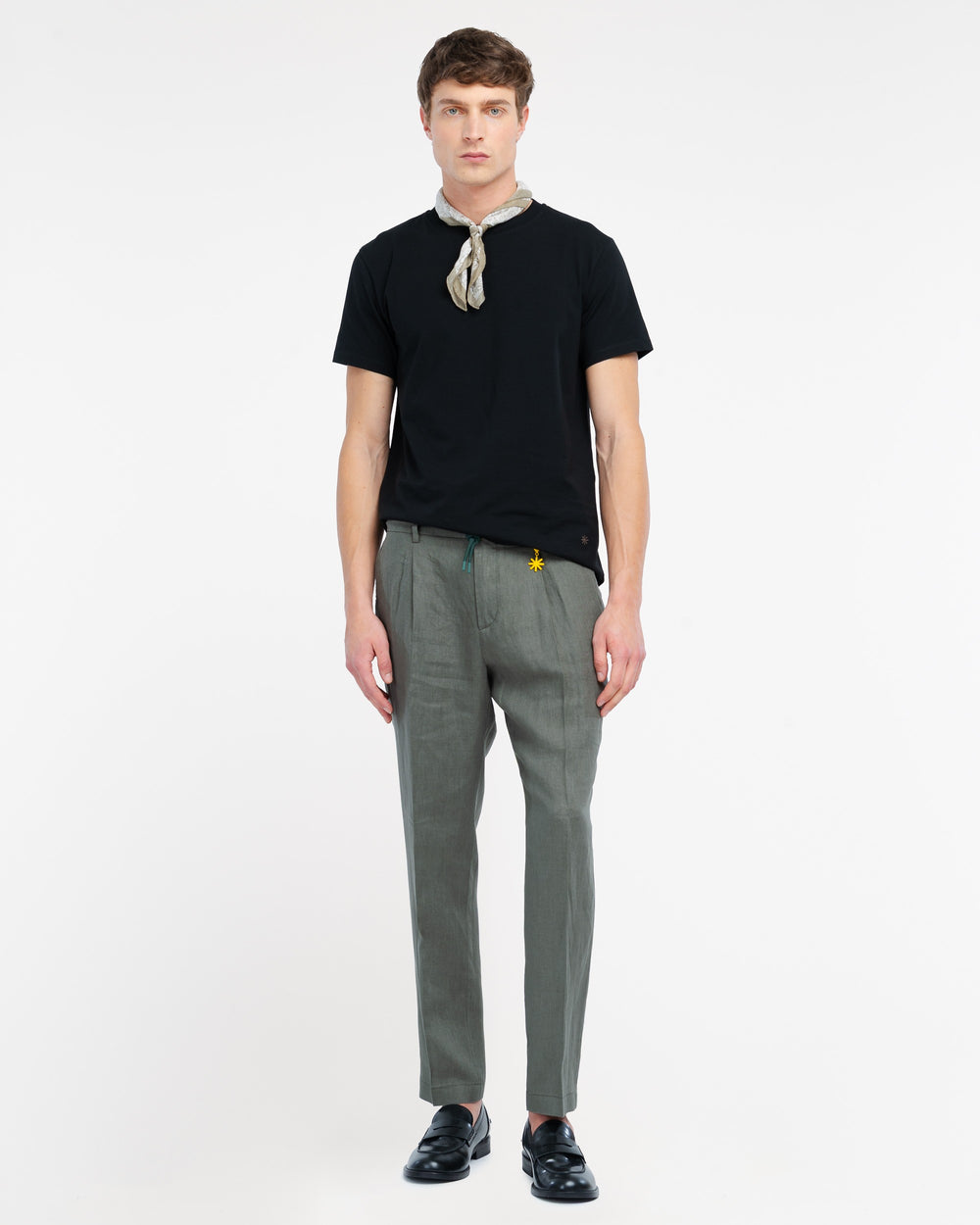 black stretch cotton jersey t-shirt