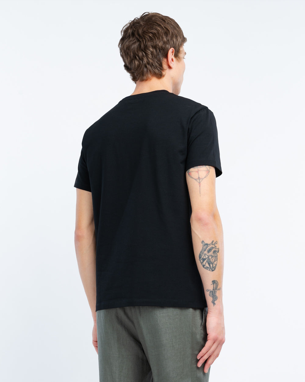 black stretch cotton jersey t-shirt
