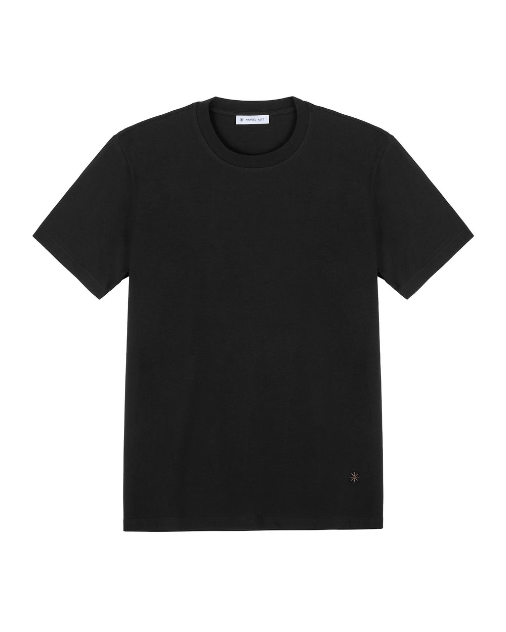 black stretch cotton jersey t-shirt