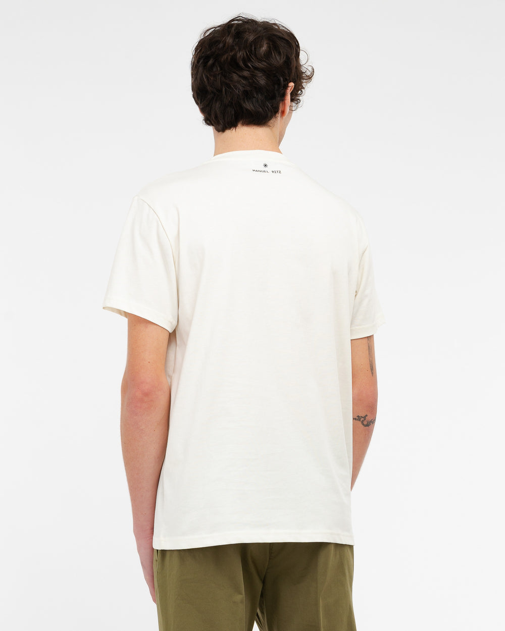 white cotton jersey ``cocktail`` t-shirt