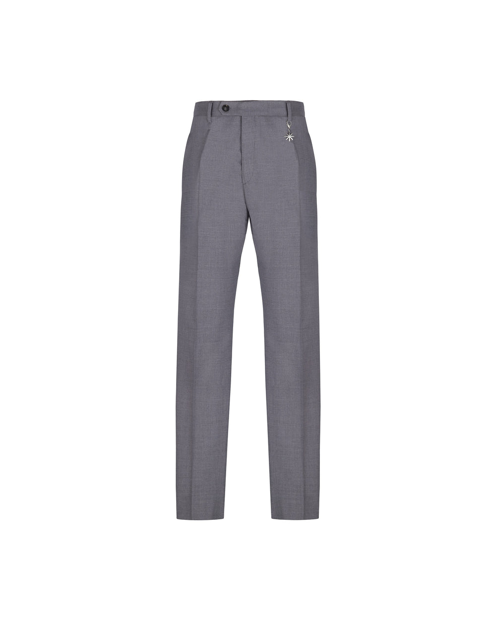 gray stretch wool cool pleated trousers