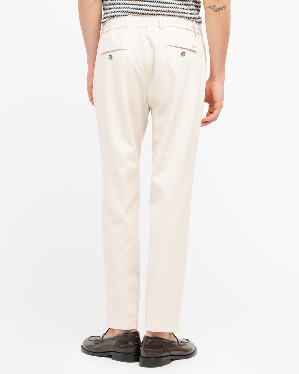 beige milan stitch jersey jogging trousers