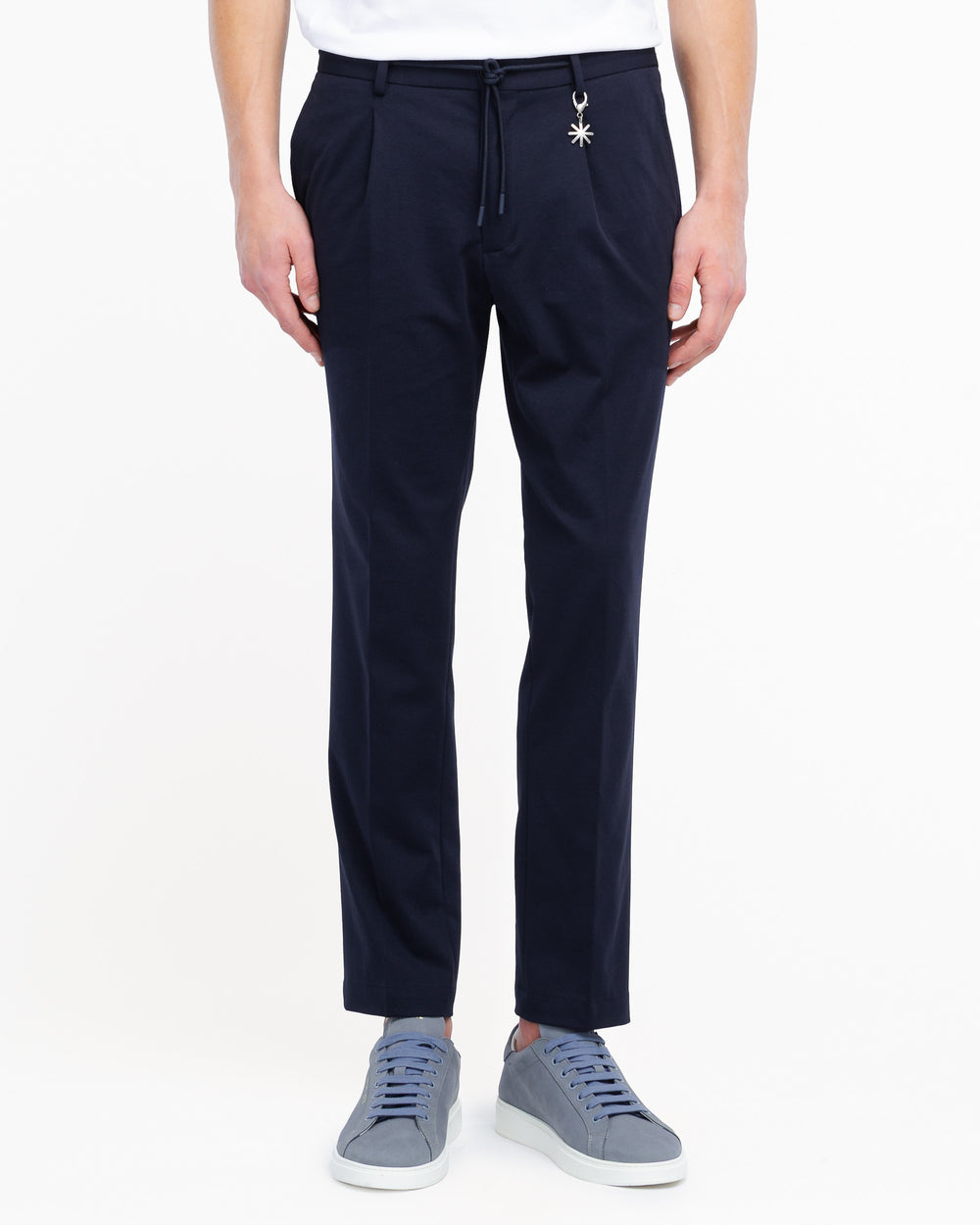 blue milan stitch jersey jogging trousers
