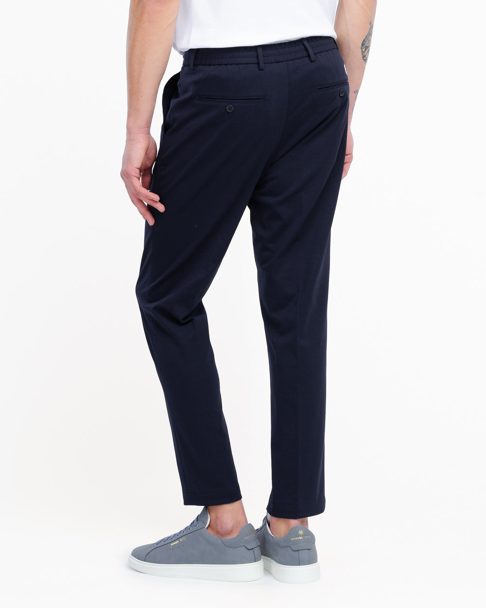 blue milan stitch jersey jogging trousers