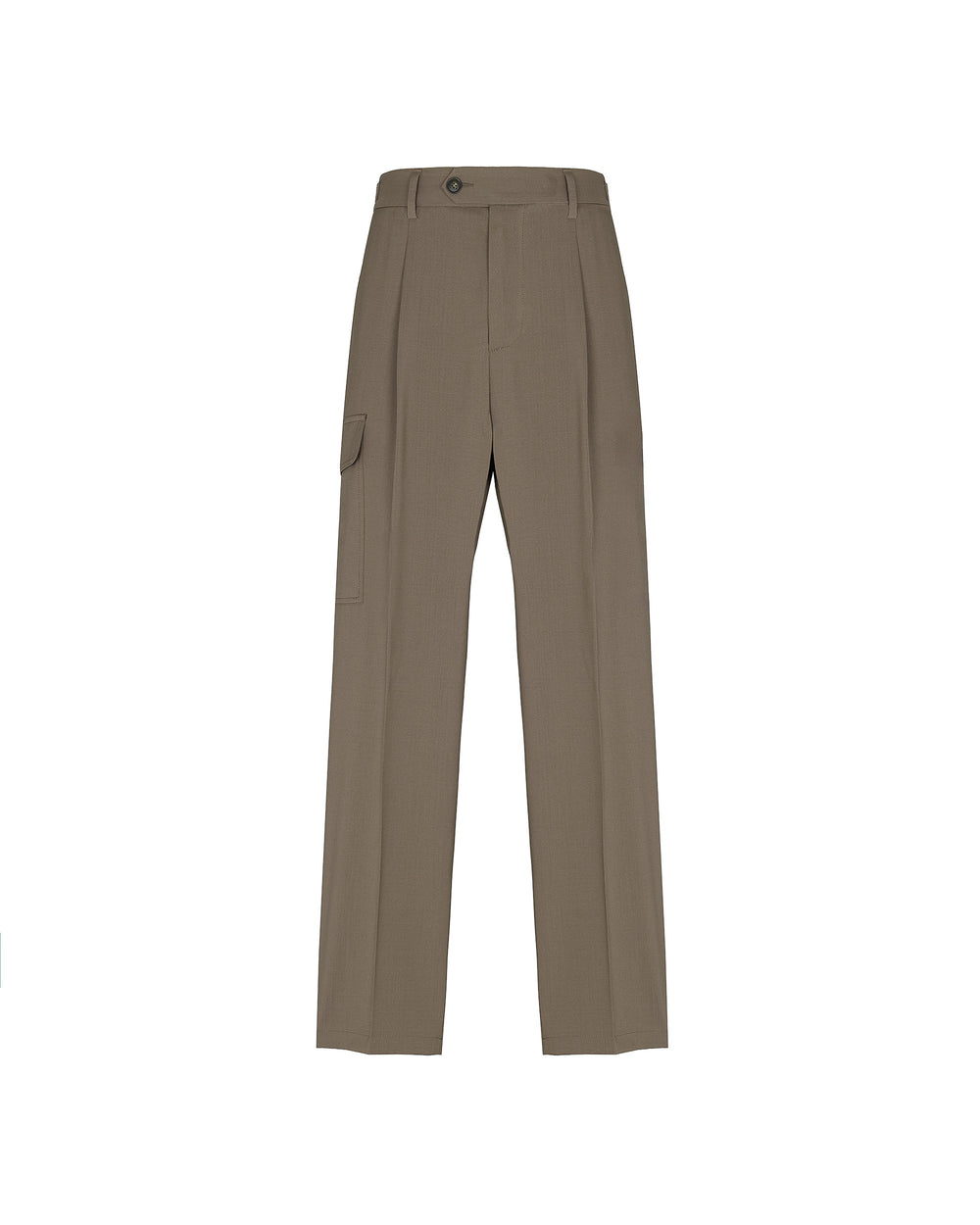 brown cool stretch wool cargo trousers