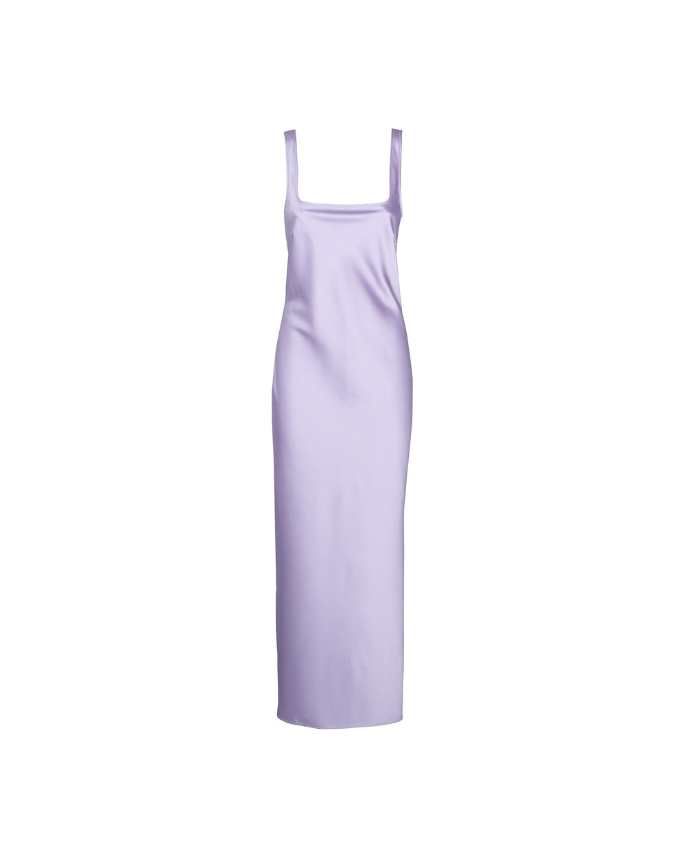 violet long satin effect dress
