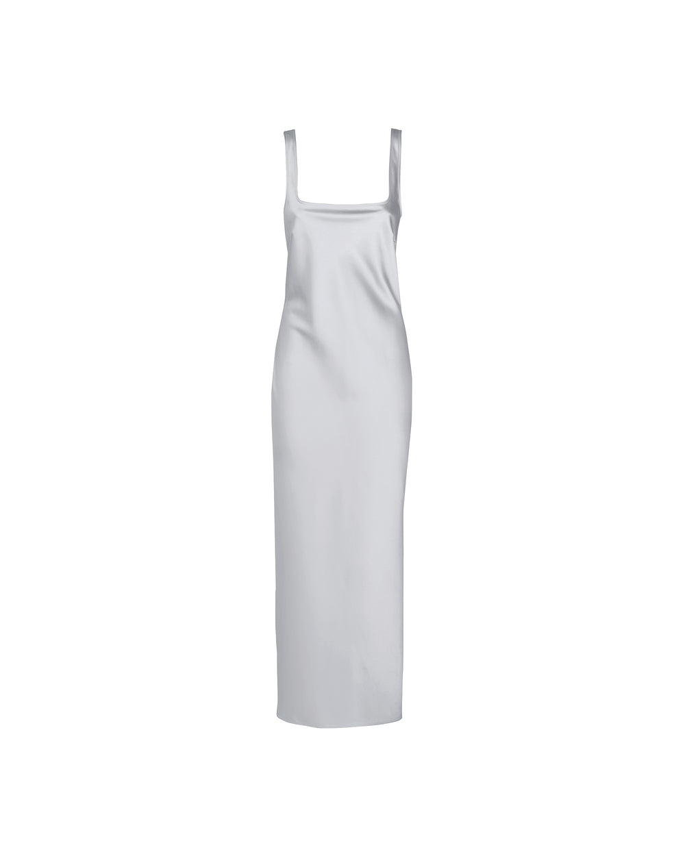 gray long satin effect dress