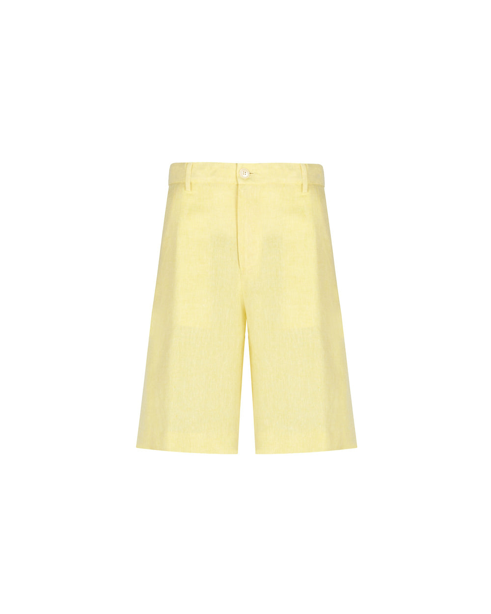 yellow viscose linen bermuda shorts