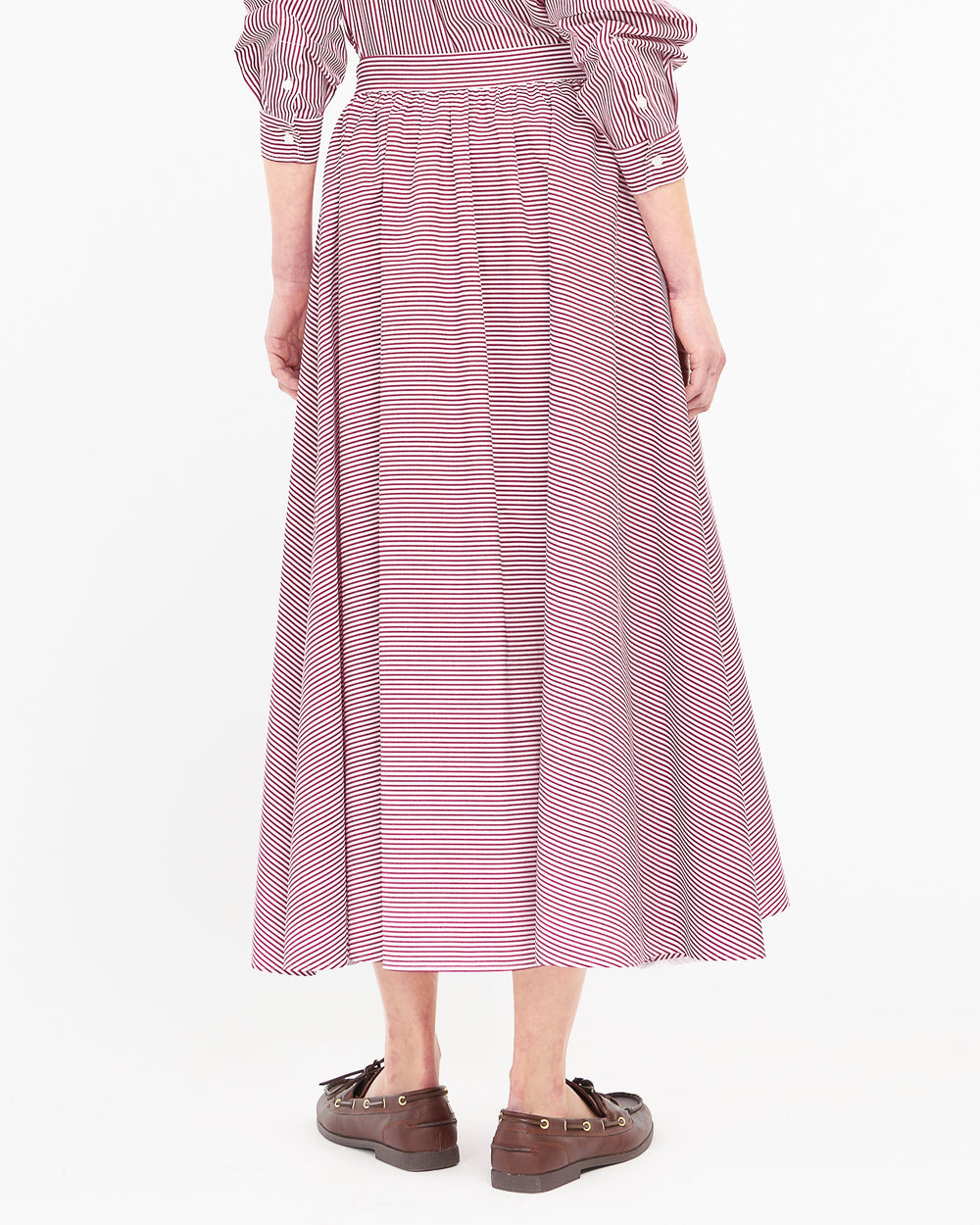 red long striped cotton skirt