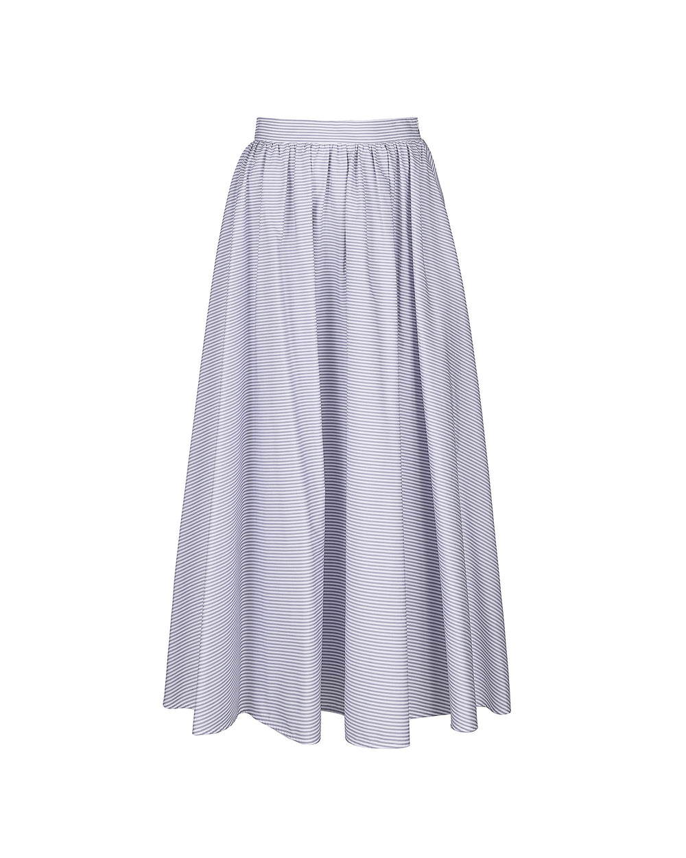 gray long striped cotton skirt
