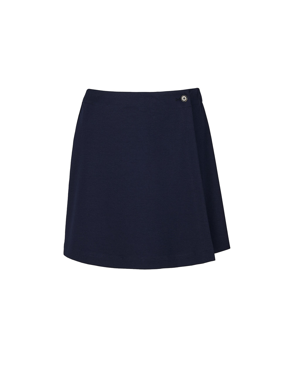blue jersey wrap around skirt in milan knit