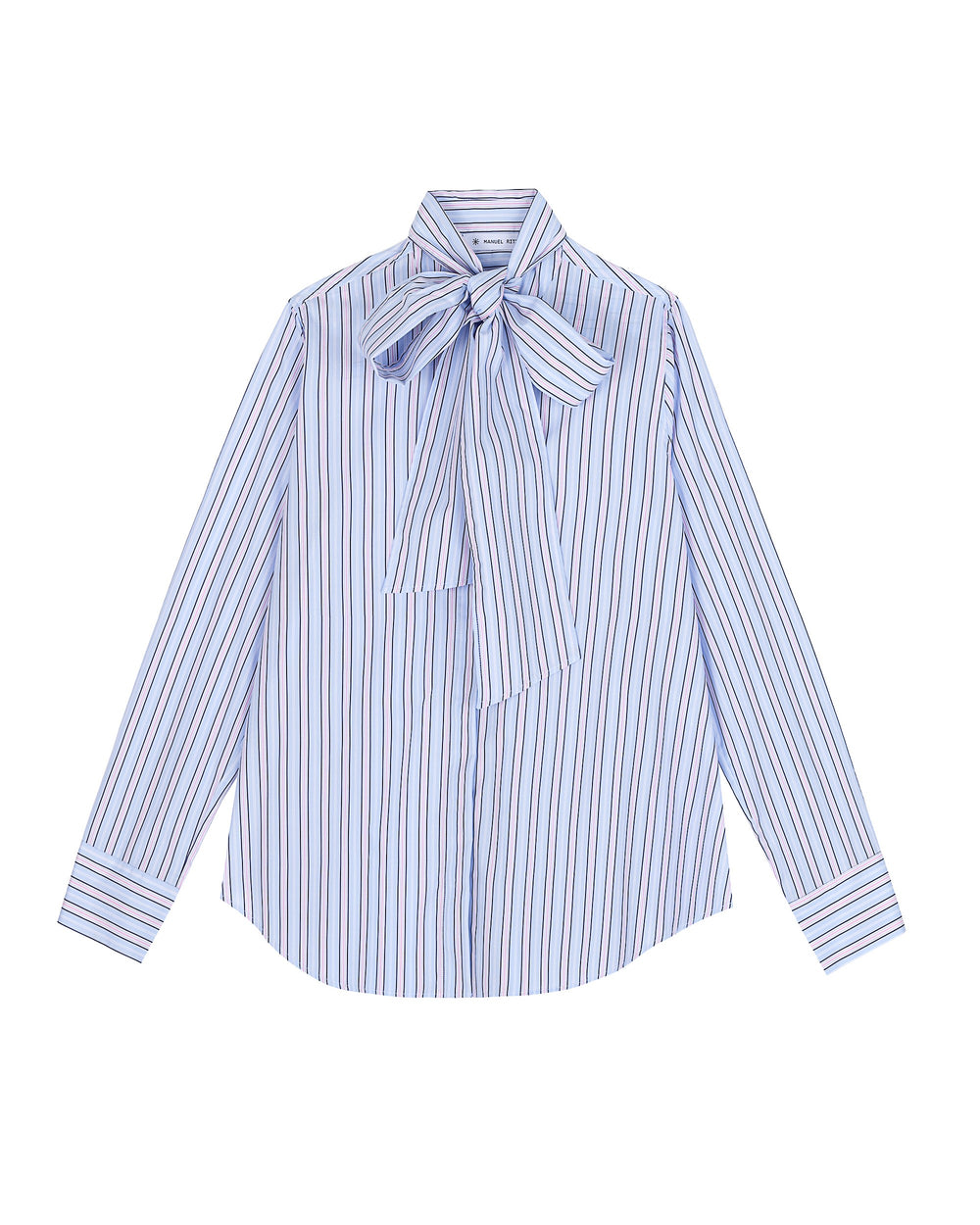 light blue oversized regimental cotton shirt