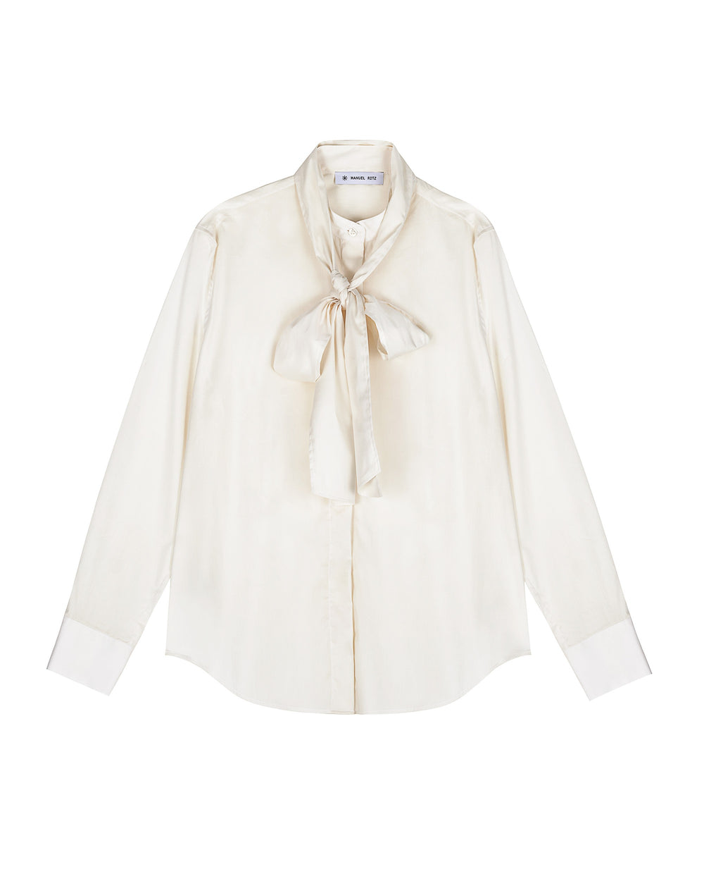 white oversized stretch poplin shirt